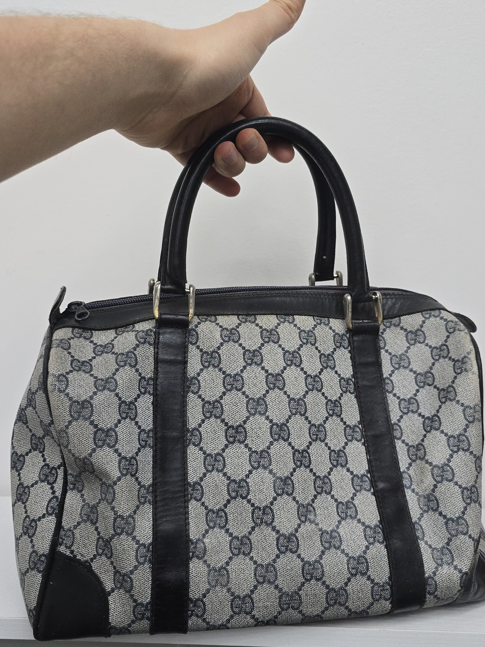 Gucci Monogram Boston Bag in Tan and Black - Picture 2 of 13